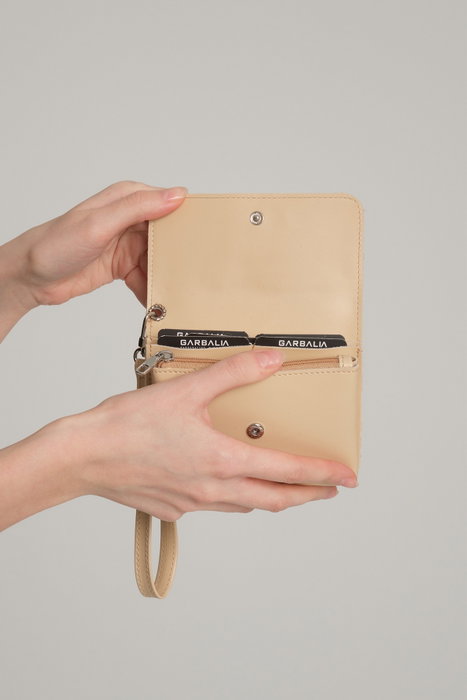 Zoozie Bags Cartera de Mujer de Piel PU Beige 9.5 x 2 x 10 cm